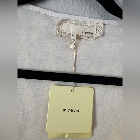 Anthropologie A’Reve Cream Lace Boho Bell Sleeve Button Down Dress - Picture 2 of 8